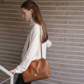 Leather front lock bag [TIWT04AH06]_Dark brown
