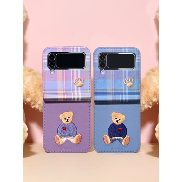 아이폰/갤럭시/노트 자수 하트 베어 포켓 케이스