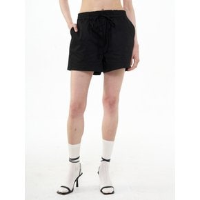 BANDED COTTON SHORTS_BLACK