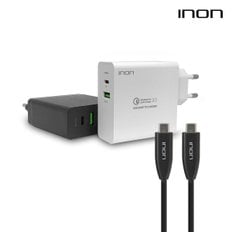 단독구성)아이논 QC3.0 63W 2포트 USB PD 멀티충전기IN-UC210P+아이논 TYPE-C TO C 케이블IN-CACC101