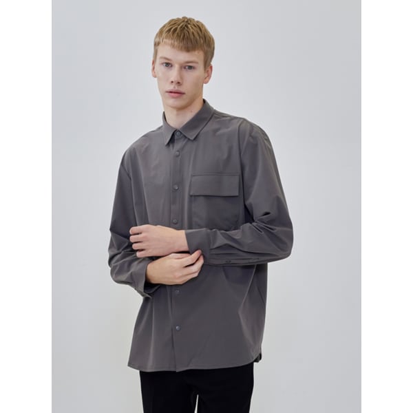 남성 원포켓 오버핏 셔켓 (그레이)