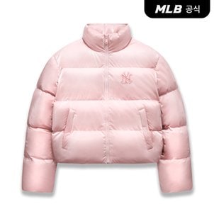 MLB [엠엘비코리아공식] 여성 크롭 메탈 유광 커브 패딩 NY (Mg.Pink)