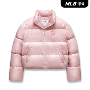 [코리아공식] 여성 크롭 메탈 유광 커브 패딩 NY (Mg.Pink)