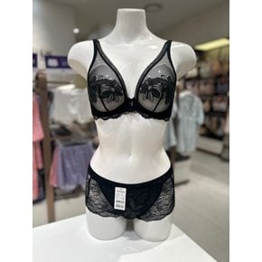 꾸띄르 튤자수 시스루 홑겹브라 올레이스팬티세트 (BR959A BP959AL BK)