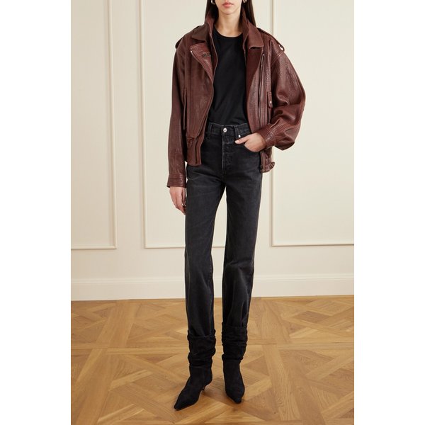 아넬리 레이어드 텍스처 가죽 재킷 46376663162989623