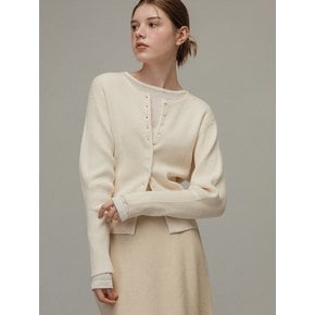 Novel volume knit cardigan