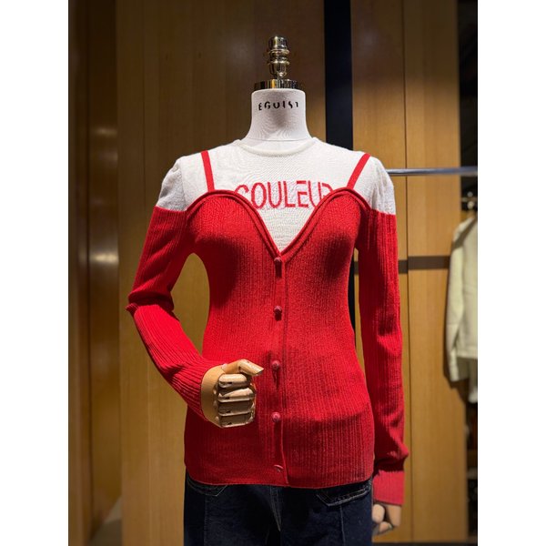 [시흥점] 여성 컬러 배색 레이어드형 슬림 풀오버 (EQ4KL262)