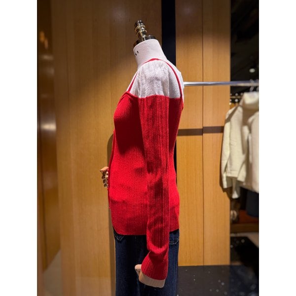 [시흥점] 여성 컬러 배색 레이어드형 슬림 풀오버 (EQ4KL262)