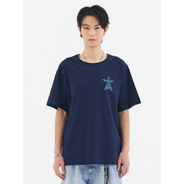 SEMI OVERFIT STAR GRAPHIC T-SHIRT (NAVY)