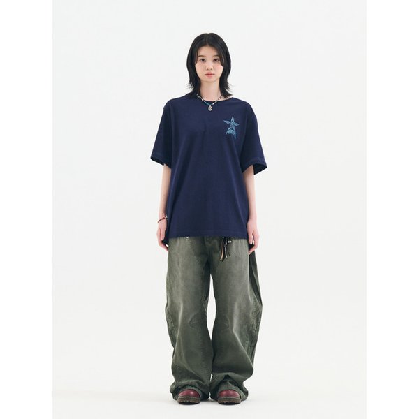SEMI OVERFIT STAR GRAPHIC T-SHIRT (NAVY)