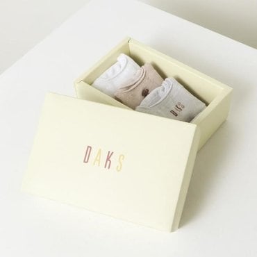 닥스 DBSS2F231WT 여성 화이트 자수장식 면혼방 덧신양말3종세트