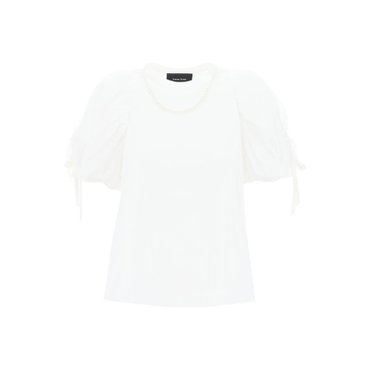 시몬로샤 [시몬 로샤] Short Sleeves T-Shirts 5220B 0553 WHITE PEARL