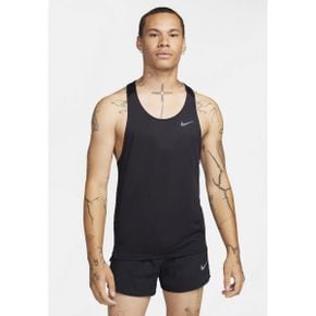 4238233 Nike FAST SINGLET - Top black/(reflective silv)