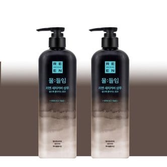  리엔물들임샴푸 새치샴푸 염색샴푸 자연갈색 550ml 2개