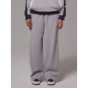 Fleece Track Wide Pants_Melange Gray