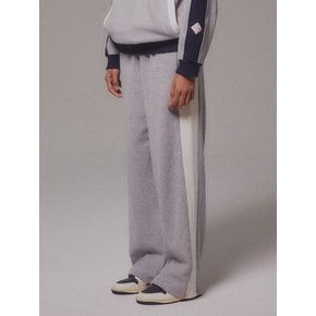 Fleece Track Wide Pants_Melange Gray