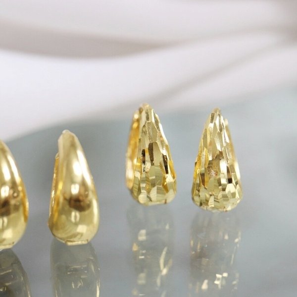 [가앤] 24k순금 물방울 원터치 귀걸이[미러,컷팅 선택] 3.75g