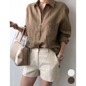 데일리 베이직 포켓 긴팔 린넨 셔츠 WIBCBL018_P369569672