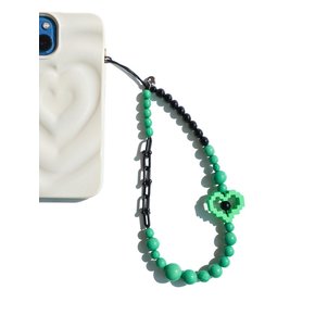 Green Heart Wrist Phone Strap