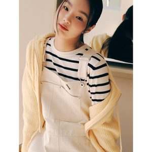 에잇세컨즈 스트라이프 베이직 라운드넥 풀오버 아이보리 (324151LY80)