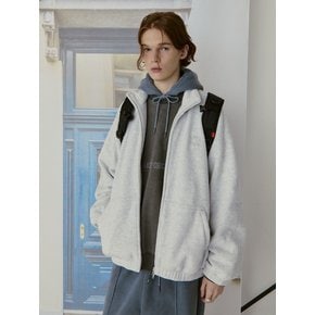 HIGHNECK FLEECE ZIP-UP JACKET LGR