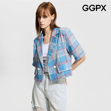 GGPX 체크 크롭 썸머 자켓 (GP5JK001F)