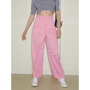 Cali Pintucked Wide Pants - Pink