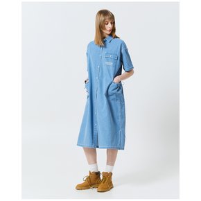 [오션퍼시픽] 여성 DENIM STRING POCKET SHORT SLEEVE SHIRT DRESS [2COLOR]