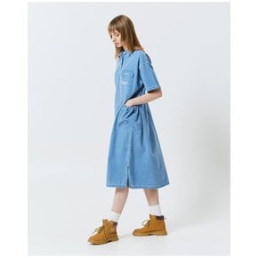 [오션퍼시픽] 여성 DENIM STRING POCKET SHORT SLEEVE SHIRT DRESS [2COLOR]