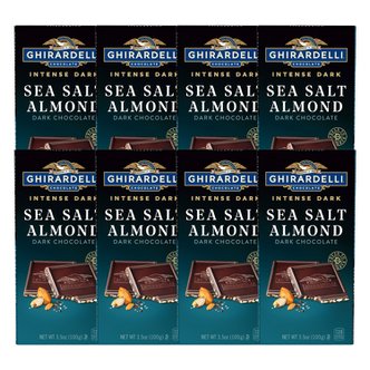  Ghirardelli 기라델리 씨솔트 아몬드 인텐스 다크 초콜릿 바 100g 8개