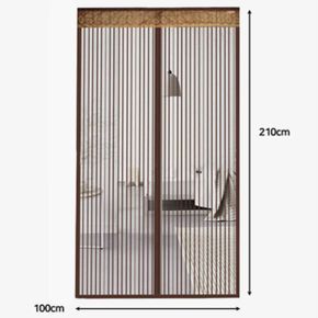 비타리토 스트라이프 자석모기장 100x210cm 브라운