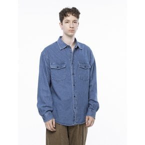 Western Pocket Denim Shirt - Mid Blue /W243SH03MBM