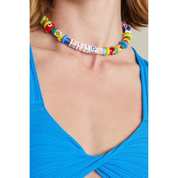 Enfant Cord Beaded Necklace 블루 33258524072227172