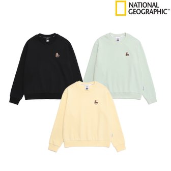 내셔널지오그래픽 [시흥점] N251WSW040 여성 동물와펜 세미오버핏 크롭 맨투맨