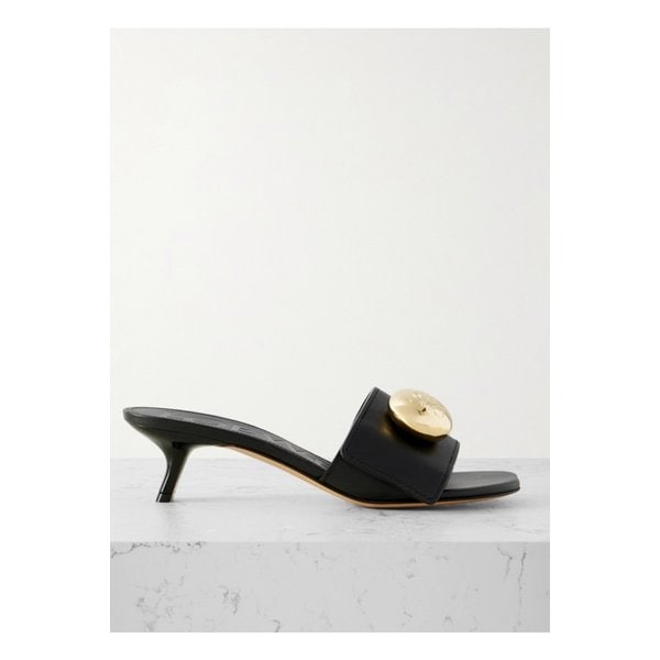 페블 가죽 샌들 블랙 46376663162858903