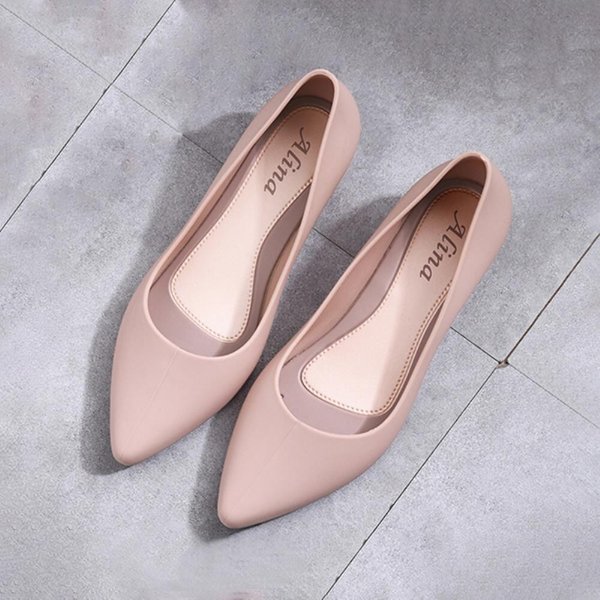 [옷자락] 여자 여름 소프트 아쿠아 방수 장마 젤리 플랫슈즈