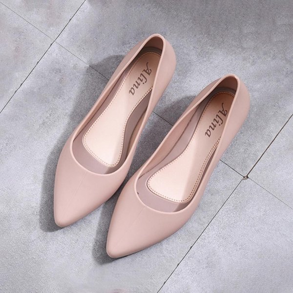 [옷자락] 여자 여름 소프트 아쿠아 방수 장마 젤리 플랫슈즈