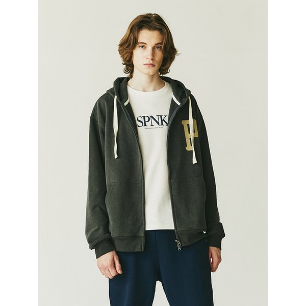 피그먼트 후드집업 그레이