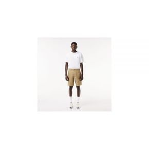 5209550 Lacoste Cotton Gabardine Chino Bermuda Shorts - Beige