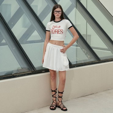 레이브 Big Pocket Mini Skirt in White VW4MS234-01