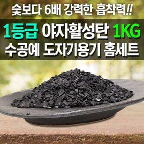 야자활성탄1kg+전용도자기그릇W 2 숯보다 강한 흡착력