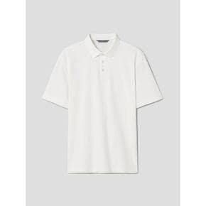 [Essential] 코튼 솔리드 반소매 칼라넥 티셔츠 - 화이트 (RY4342P511)