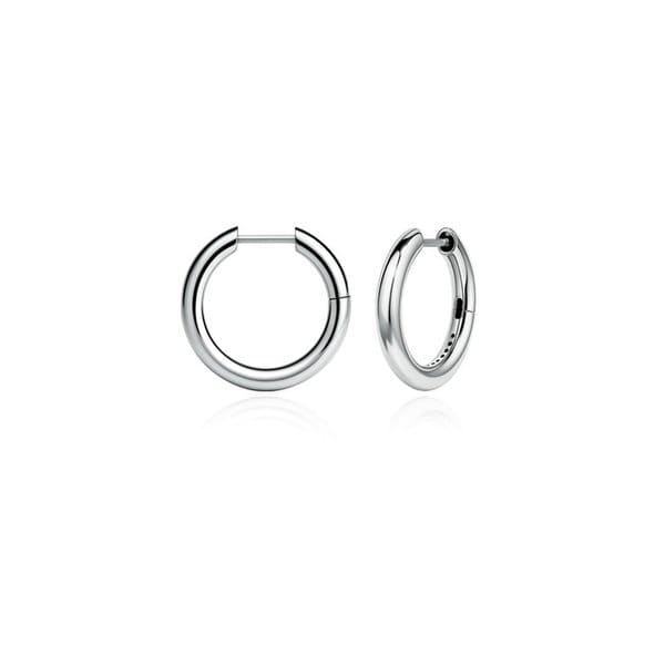 (실버925)3mm Hollow Round Hoop Earrings- M