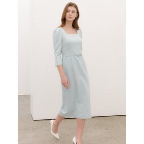 Tweed Square-Neck Slim Dress / Mint