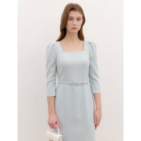 Tweed Square-Neck Slim Dress / Mint