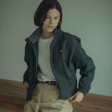 노운베러 Zipper point high neck Jumper_Green