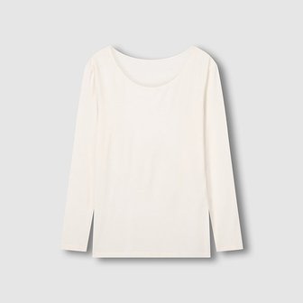 JAJU 여 발열온감 U넥 티셔츠 J425401007006