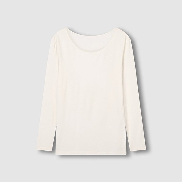 여 발열온감 U넥 티셔츠 J425401007006