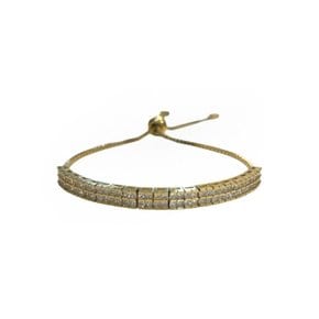 2-Lined Squared Bezel Bracelet