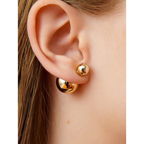 Golden Frontback Silver Earring Ie355